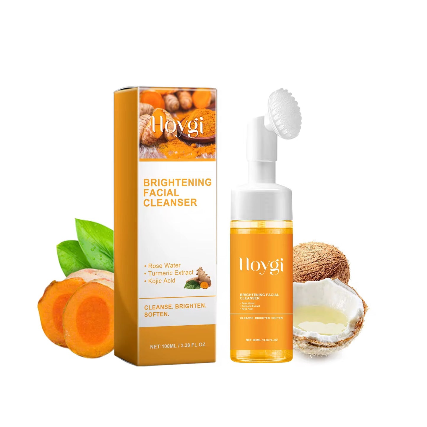 HOYGI Deep Cleansing Anti Acne Brightening Kojic Acide Tumeric Fave Wash Foam 100ml